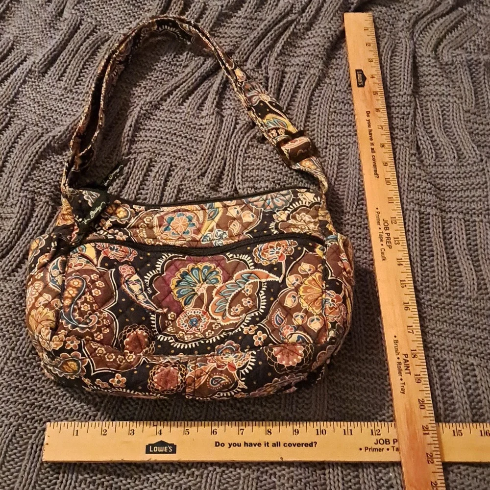 Vera Bradley Brown Black Paisley Quilted Shoulder Bag